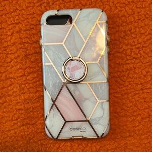 Series Marble Phone Case with Ring Holder - Pink and Gray